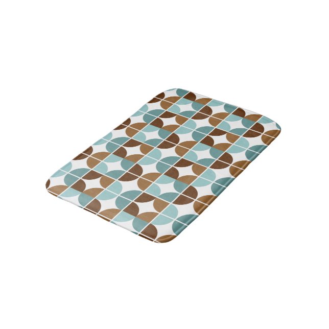 Tapis De Bain Trimestre rétro bleu Brown (Angle)