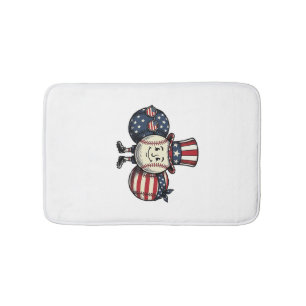 Tapis De Bain Trio de baseball patriotique Vintage Vector Shirt_