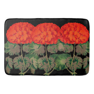 Tapis De Bain Trio de géranium vintage - fleurs audacieuses