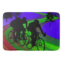 Trio de recyclage sur la route de ruban