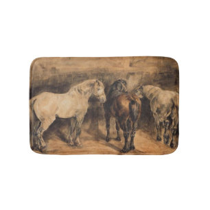 Tapis De Bain Trois chevaux dans leur stabilité