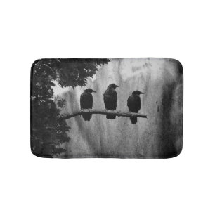 Tapis De Bain Trois Cuvettes Noires Et Blanches
