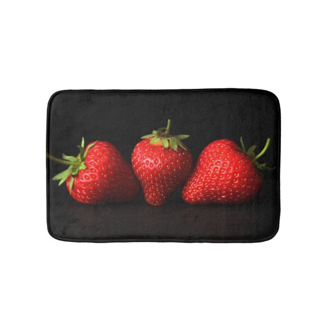 Tapis De Bain Trois Fraises Sur Bmcnm Noir (Devant)