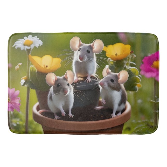 Tapis De Bain Trois Mètres Dans Des Pots À Fleurs, (Devant)