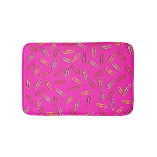 Tapis De Bain Trombones colorés assortis sur fond rose