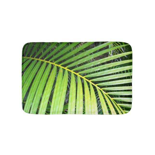 Tapis De Bain Tropical en feuille de palmier vert (Devant)