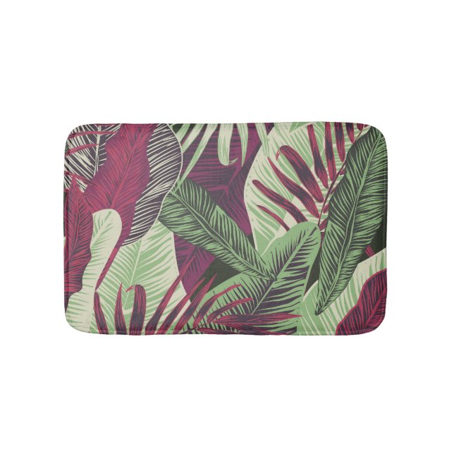 Tapis De Bain Tropical Exotic : Vert tendance sans couture (Devant)
