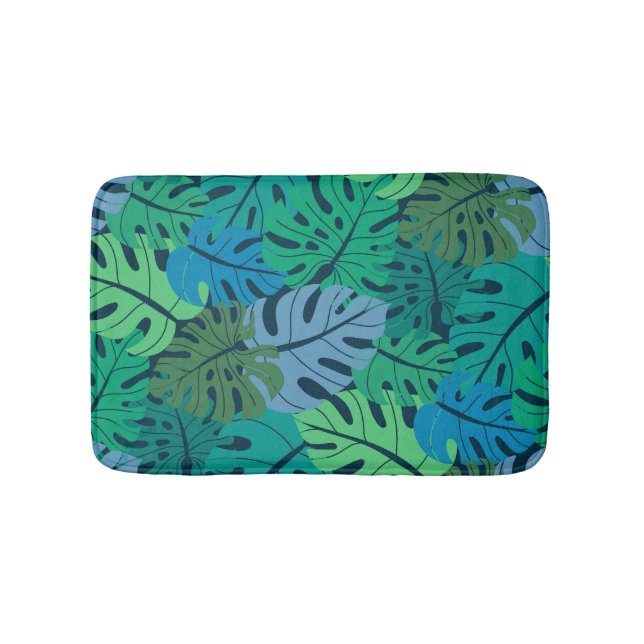 Tapis De Bain Tropical Jungle Palm Motif sans couture (Devant)