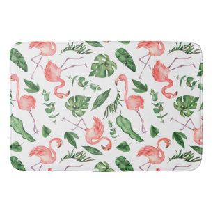 Tapis De Bain Tropical Rose Flamingo Pattern v2 Salle de bain