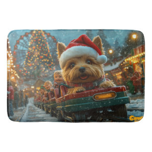Tapis De Bain Trottinette de chien Terrier Australien Noël