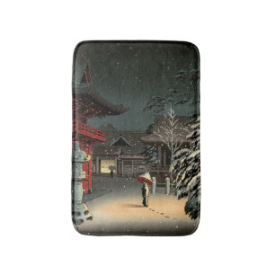 Tapis De Bain Tsuchiya Koitsu - Neige au temple de Nezu