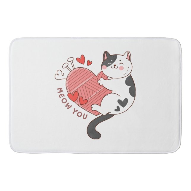 Tapis De Bain Tu es un joli chat pour la Saint-Valentin (Devant)