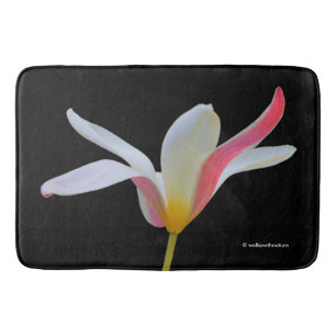 Tapis De Bain Tulipe Dame Élégante Fleurs Blanches Roses