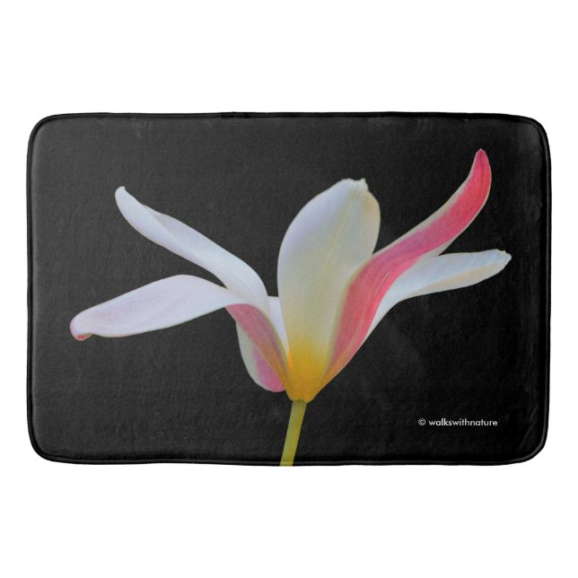 Tapis De Bain Tulipe Dame Élégante Fleurs Blanches Roses (Devant)