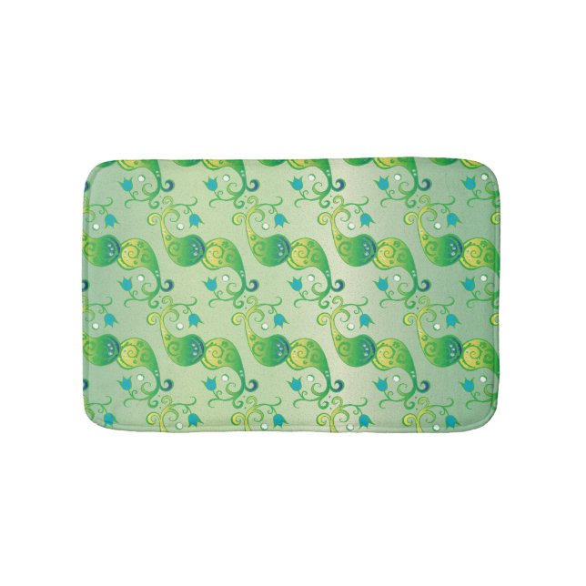 Tapis De Bain Tulipe verte Abstraite, modèle floral (Devant)