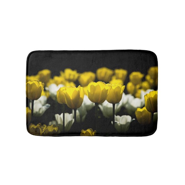 Tapis De Bain Tulipes Jaune Et Blanc (Devant)