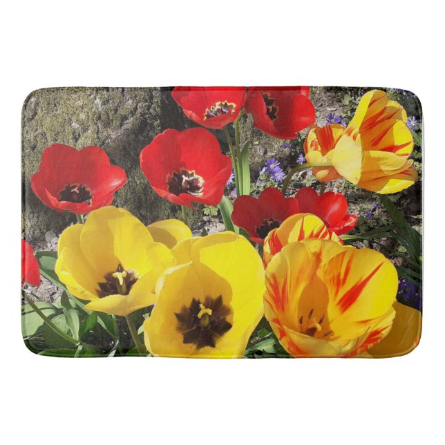 Tapis De Bain Tulipes jaunes et rouges (Devant)