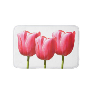 Tapis De Bain Tulipes roses de trio