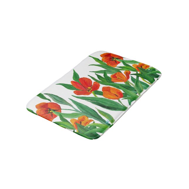 Tapis De Bain Tulipes rouges (Angle)