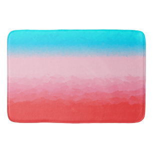 Tapis De Bain Turks and Caicos Blue et Coral Ombre