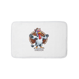 Tapis De Bain Turquie En Costume De Vache, Moo Drôle Thanksgivin