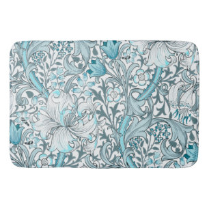 Tapis De Bain Turquoise art floral vintage nouveau