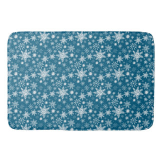 Tapis De Bain Turquoise Bleu et blanc Noël Snowflake Mat