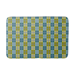 Tapis De Bain Turquoise Bleu Olive Jaune violet Motif