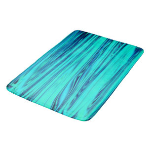 Tapis De Bain Turquoise Blue Ocean Wave brillant Abstrait mignon