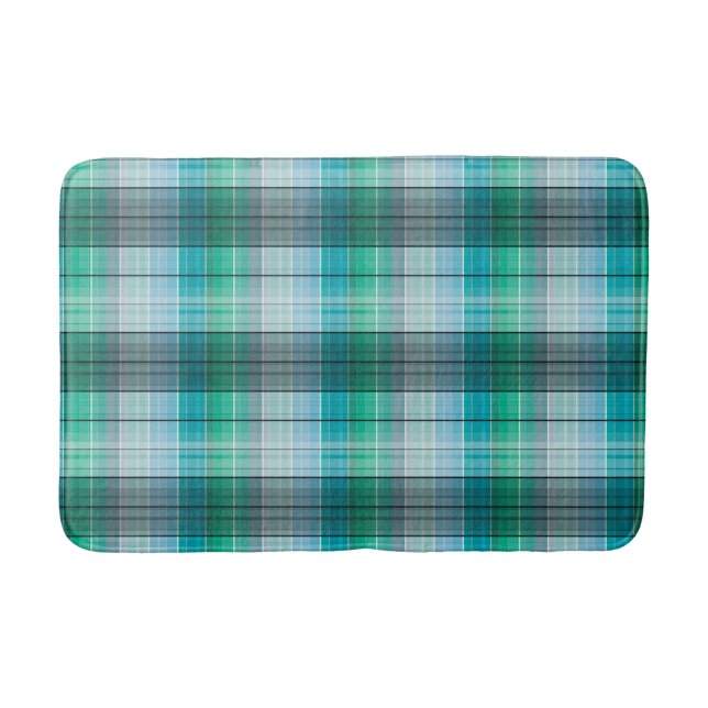 Tapis De Bain Turquoise et gris dans une cage (Devant)