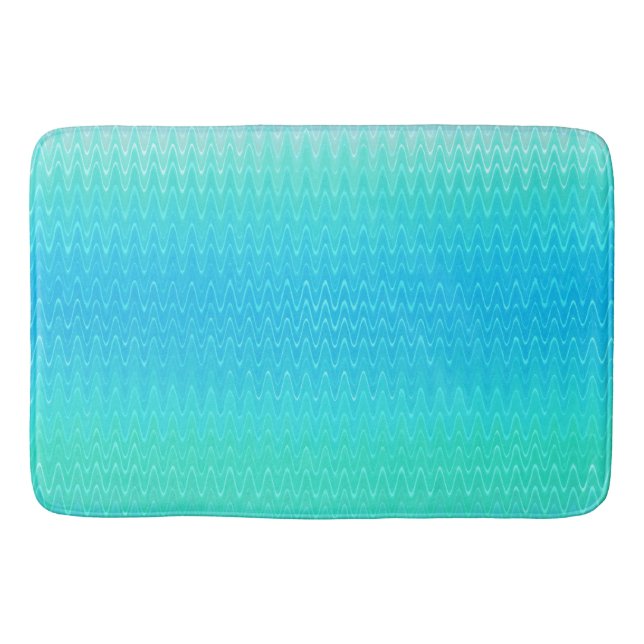 Tapis De Bain Turquoise Turquoise bleu vert Motif Abstrait (Devant)