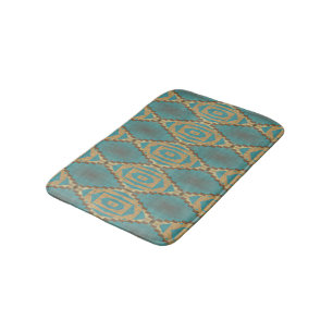 Tapis De Bain Turquoise Turquoise Taupe Brown Eclectique Ethniqu