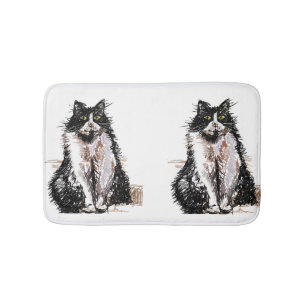 Tapis De Bain Tuxedo Chat Noir et Blanc Chats animaux de compagn
