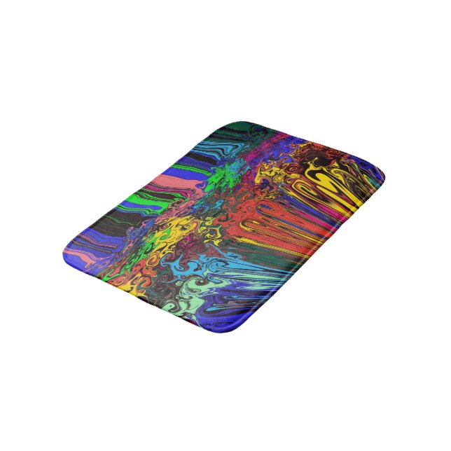 Tapis De Bain Twirlers colorés Abstraits / Poussés et Pinchés / (Angle)
