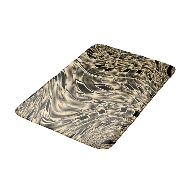 Tapis De Bain Twisted avec ton beige foncé, miroir (Angle)