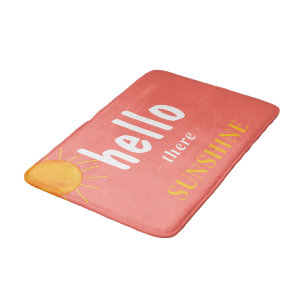 Tapis De Bain Typographie Coral Bonjour là Sunshine