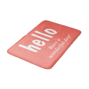 Tapis De Bain Typographie Coral Hello 