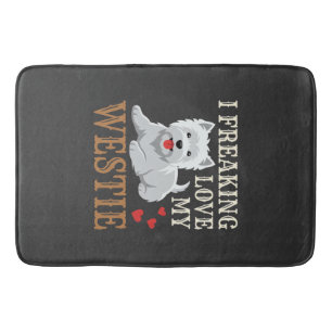Tapis De Bain Typographie de l'amour du chien Westie
