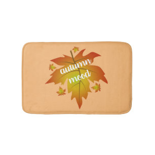 Tapis De Bain Typographie de l'humeur d'automne feuille d'érable