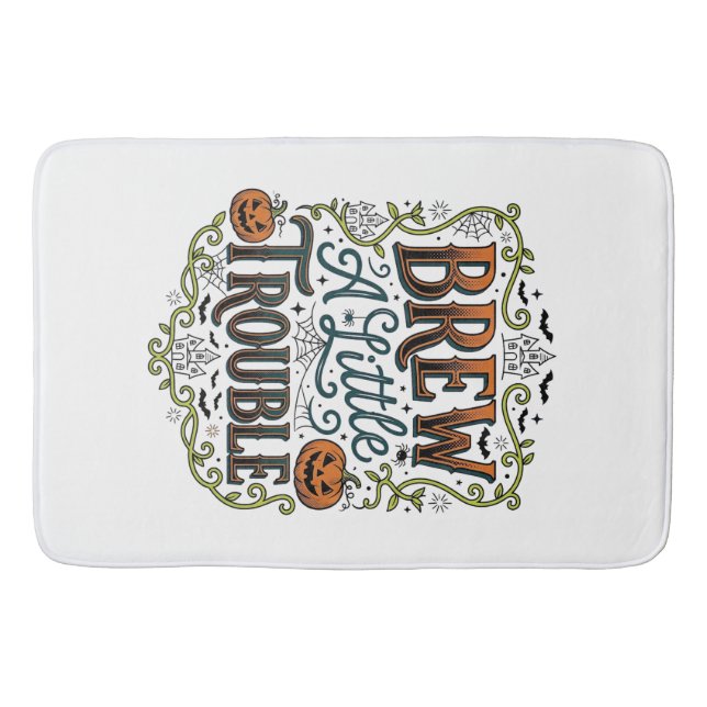 Tapis De Bain Typographie de sorcière d'Halloween Brasse Un Peu  (Devant)