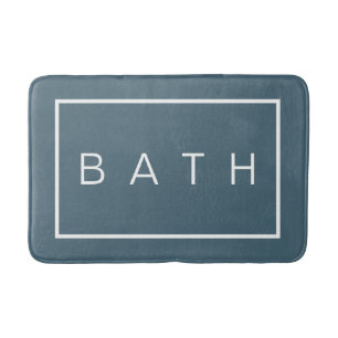 Tapis De Bain Typographie minimaliste Chic Blue