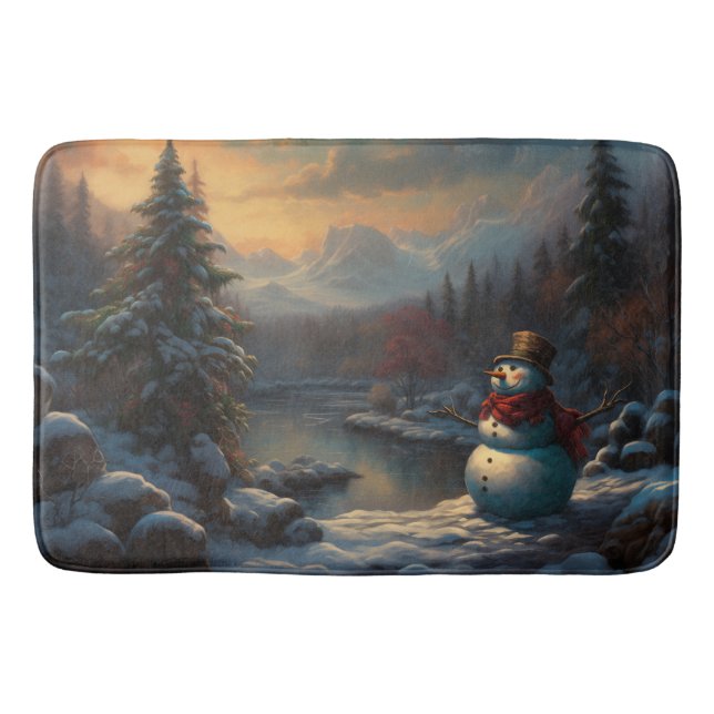 Tapis De Bain Un Accueil Froide | Jolly Snowman Noël (Devant)
