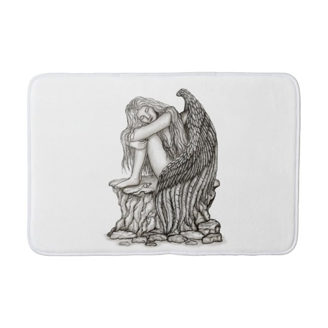 Tapis De Bain Un ange endormi sur la pierre (Devant)