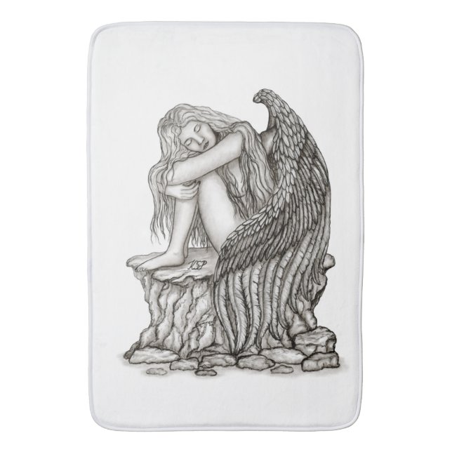 Tapis De Bain Un ange endormi sur la pierre (devant Vertical)