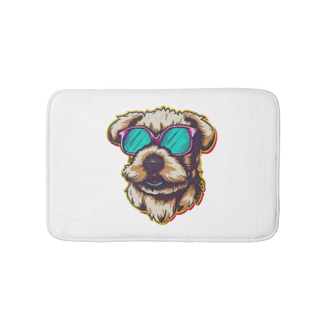 TAPIS DE BAIN UN DORABLE D O G AVEC DES LUNETTES SOLEIL (Devant)