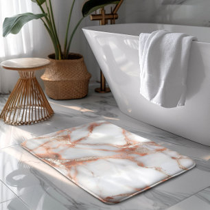 Tapis De Bain Un fond en marbre rose doré luxueux