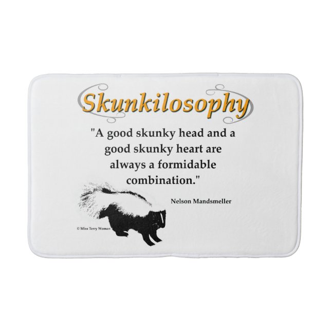 Tapis De Bain Une bonne tête de skunky et un bon coeur de skunky (Devant)