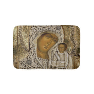 Tapis De Bain Une icône montrant la Vierge de Kazan