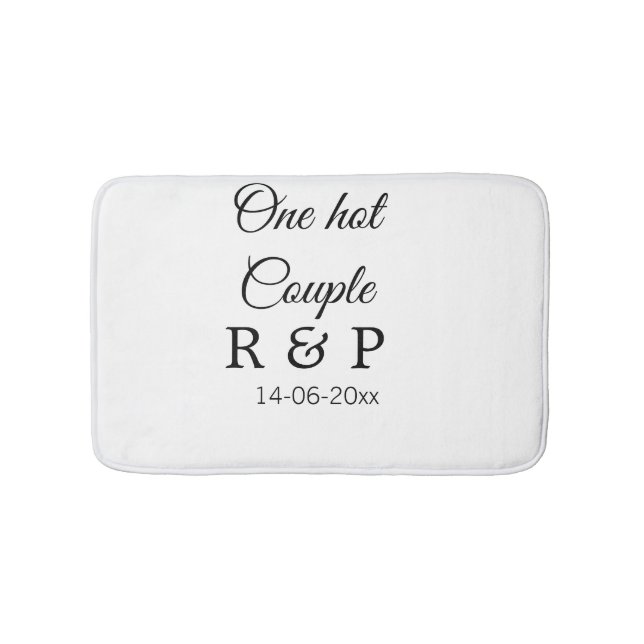 Tapis De Bain Une lettre initiale de nom de couple chaud date te (Devant)