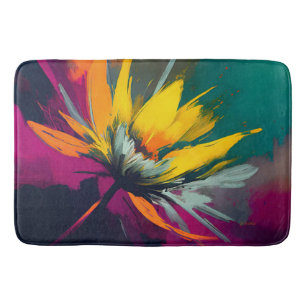 Tapis De Bain Une odyssée florale – Fleur expressive en mouvemen